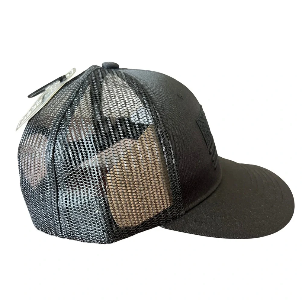 Runs Deep Tactical Mens Black American Flag Trucker Hat Adjustable Snapback Cap